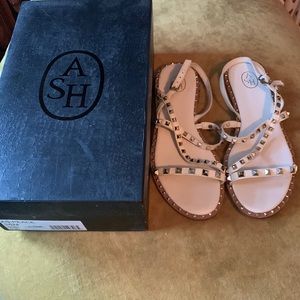 Ash Studded Cream Leather Strap Sandal